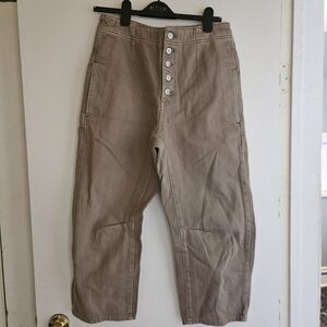 We The Free Taupe/ Tan Women's Button-Fly Barrel Pants